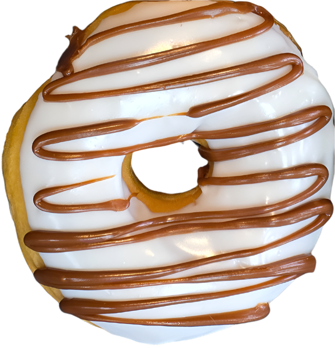 Vanilla & Caramel Frosted Donut